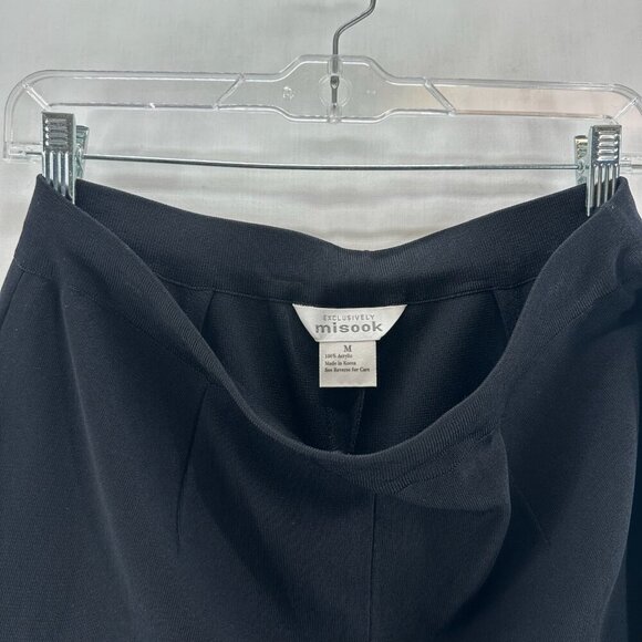 Misook Pants Womens M Exclusively High Rise Straight Pull On Elastic Waist Black - Picture 6 of 9